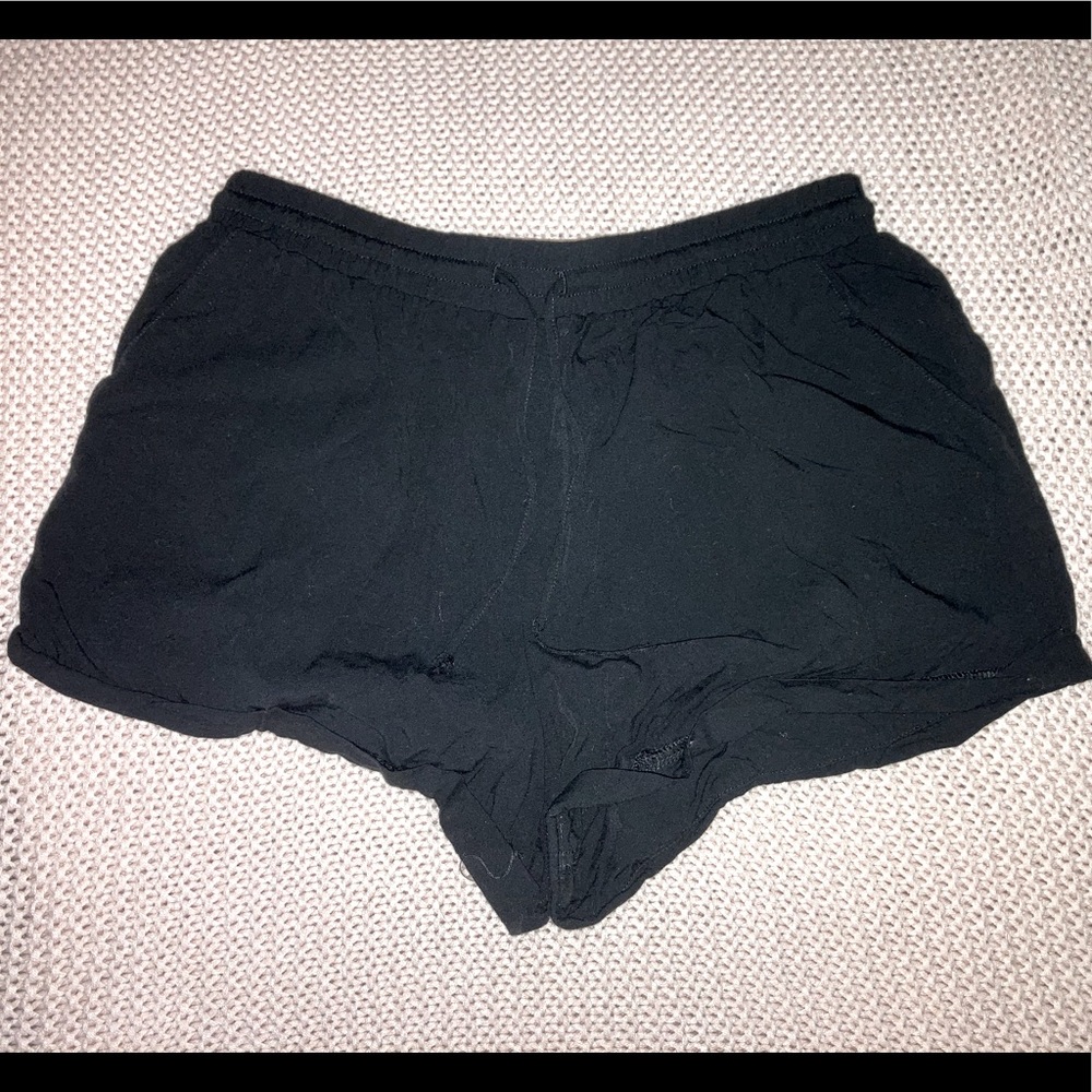 Black beach shorts